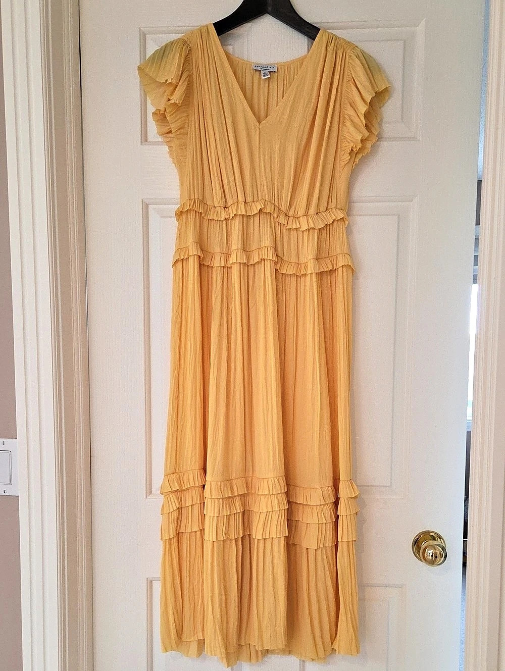 Current Air Ruffle Maxi Dress in Yellow Size XS